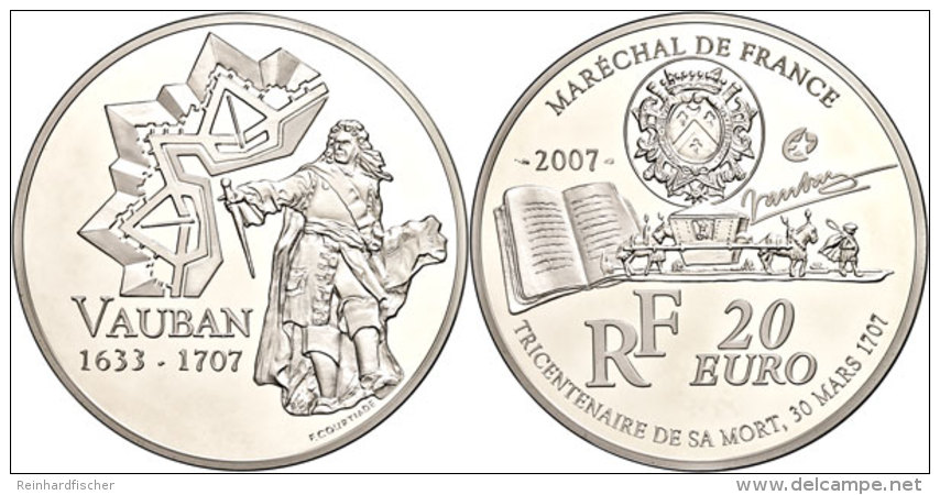 20 Euro, 2007, Sebastian Le Prestre De Vauban, KM 1464, Sch&ouml;n 912, Im Etui Mit Zertifikat (ohne OVP), Nr. 258... - Sonstige & Ohne Zuordnung