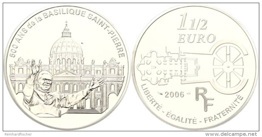 1,5 Euro, 2006, 500 Jahre Basilica Di San Pietro In Vaticano, KM 1455, Sch&ouml;n 845, Im Etui Mit OVP Und... - Sonstige & Ohne Zuordnung