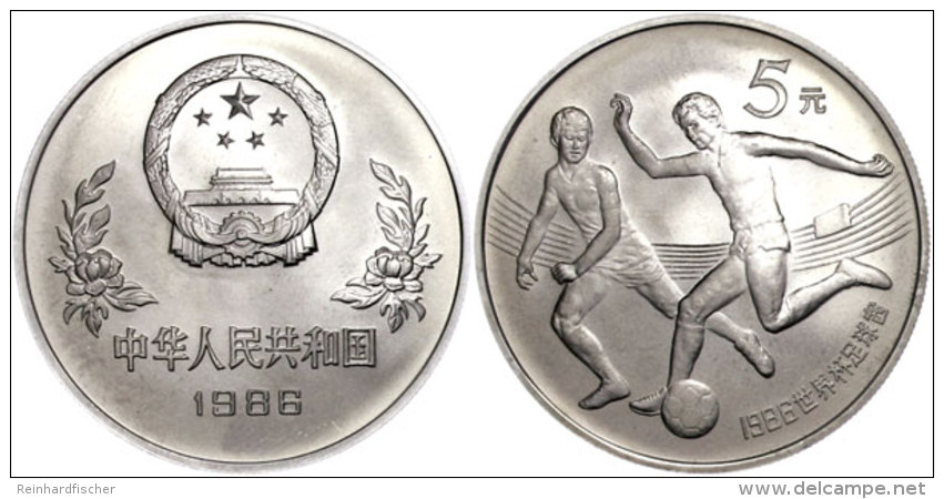 5 Yuan 1986, Zwei Fu&szlig;ballspieler, St Matt. Alter Ausruf 2700!  St5 Yuan 1986, Two Football Player, St... - China