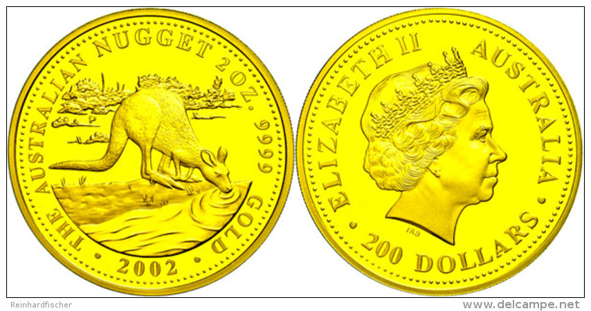 200 Dollars, Gold, 2002, K&auml;nguru, 2 Unzen Gold, Auflage Lt. Sch&ouml;n Nur Max. 300 St&uuml;ck! Sch&ouml;n... - Other & Unclassified