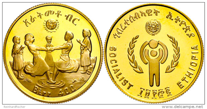 400 Birr, 1980, Gold, Jahr Des Kindes, PP  PP400 Birr, 1980, Gold, Year Of The Child, PP  PP - Aethiopien