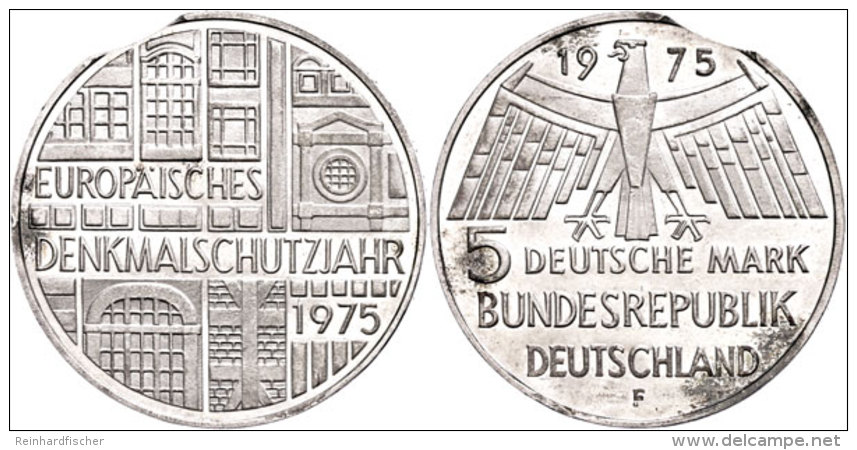 5 Mark, 1975, Denkmalschutzjahr, Mit Zainende, Kl. Rf., Vz Aus PP., Katalog: J. 417 VzausPP5 Mark, 1975,... - Other & Unclassified