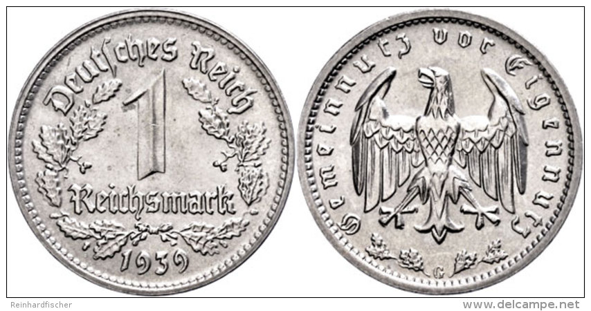 1 Reichsmark, 1939, G, Vz-st., Katalog: J. 354 Vz-st1 Reichmark, 1939, G, Extremly Fine To Uncirculated.,... - Sonstige & Ohne Zuordnung