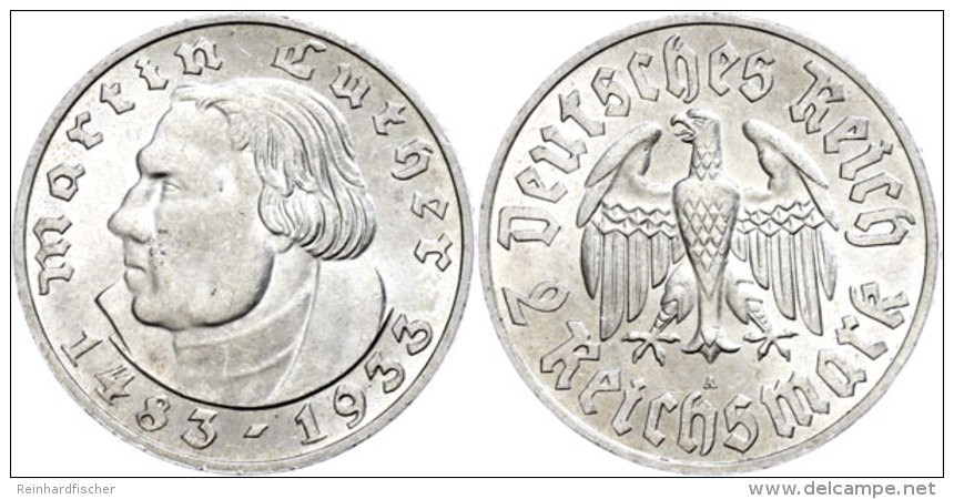 3 Reichsmark, 1933 A, Martin Luther, Kl. Kratzer, Vz+., Katalog: J. 352 Vz3 Reichmark, 1933 A, Martin Luther,... - Sonstige & Ohne Zuordnung