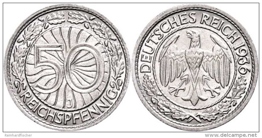 50 Reichspfennig, 1936, J, Ss-vz., Katalog: J. 324 Ss-vz50 Reichs Penny, 1936, J, Very Fine To Extremly Fine.,... - Sonstige & Ohne Zuordnung