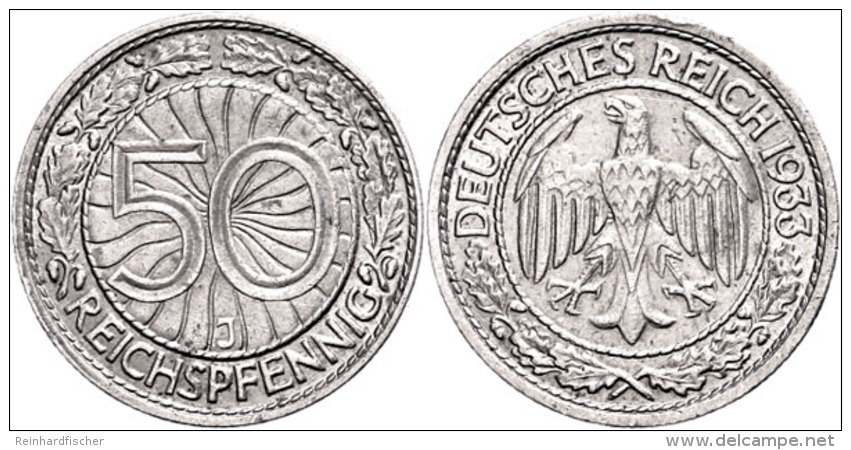50 Reichspfennig, 1933, J, Ss., Katalog: J. 324 Ss50 Reichs Penny, 1933, J, Very Fine., Catalogue: J. 324 Ss - Other & Unclassified