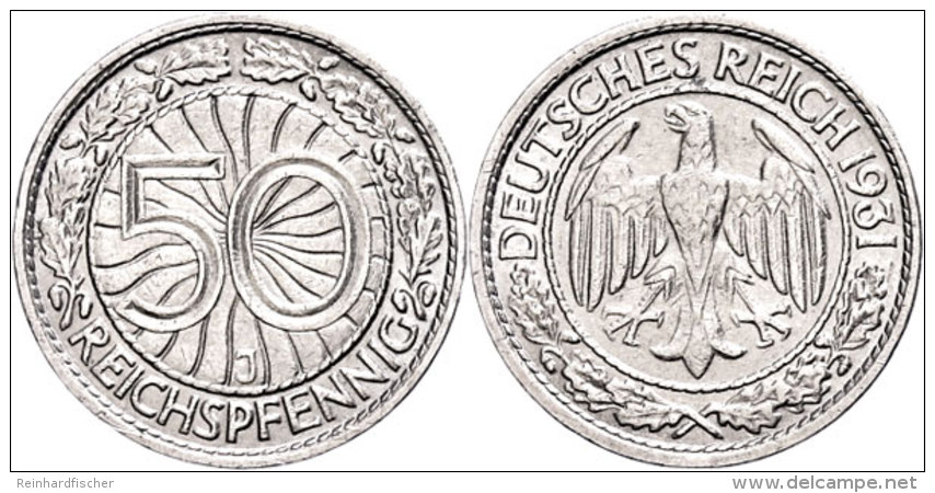 50 Reichspfennig, 1931, J, Ss., Katalog: J. 324 Ss50 Reichs Penny, 1931, J, Very Fine., Catalogue: J. 324 Ss - Sonstige & Ohne Zuordnung