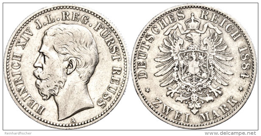 2 Mark, 1884, Heinrich XIV., Ss., Katalog: J. 120 S-ss2 Mark, 1884, Heinrich XIV., Very Fine., Catalogue: J.... - Sonstige & Ohne Zuordnung