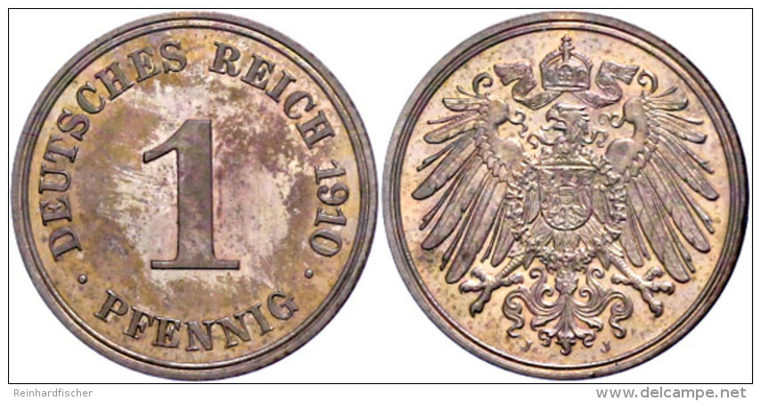 1 Pfennig, 1910, J, PP., Katalog: J. 10 PP1 Penny, 1910, J, PP., Catalogue: J. 10 PP - Other & Unclassified