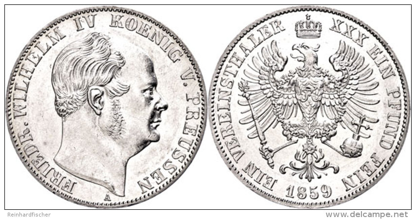 Taler, 1859, Friedrich Wilhelm IV., AKS 78, Kratzer, Vz.  VzThaler, 1859, Friedrich Wilhelm IV., Picture... - Sonstige & Ohne Zuordnung