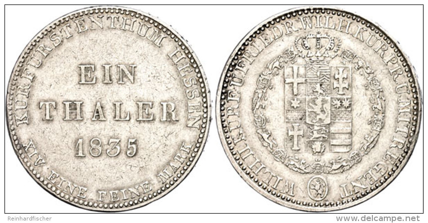 Taler, 1835, Wilhelm II., AKS 46, J. 32, Kl. Rf., Ss.  SsThaler, 1835, Wilhelm II., Picture Postcards 46, J.... - Other & Unclassified
