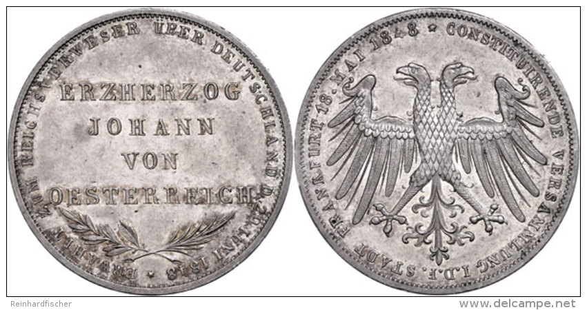 Doppeltaler, 1848, Johann Von &Ouml;sterreich, AKS 39, J. 46, Kl. Rf., Vz.  VzDouble Taler, 1848, Johann From... - Other & Unclassified