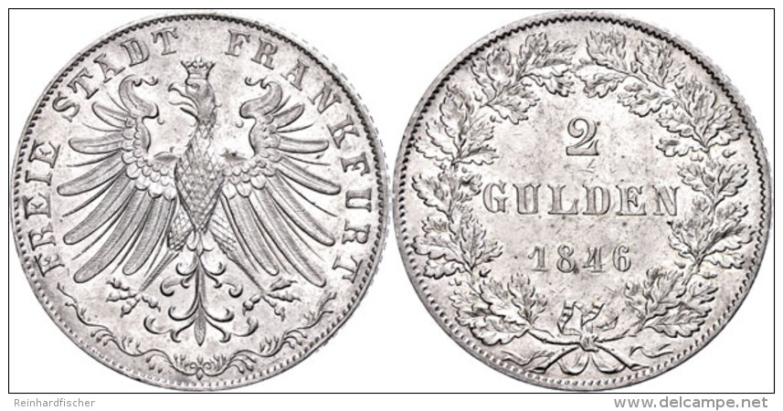 Doppelgulden, 1846, AKS 5, J. 28, Kl. Rf., F. Vz.  Double Guilder, 1846, Picture Postcards 5, J. 28, Small Edge... - Sonstige & Ohne Zuordnung
