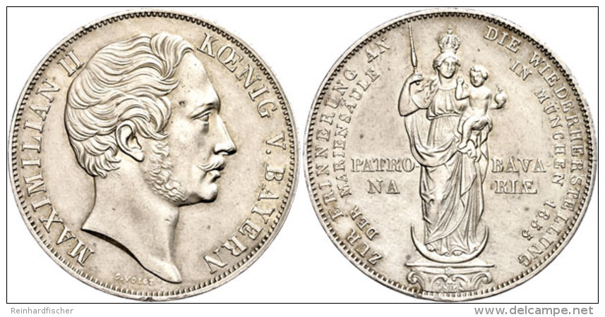 Doppelgulden, 1855, Maximilian II. Joseph, AKS 168, J. 84, Randfehler, Ss-vz.  Ss-vzDouble Guilder, 1855,... - Sonstige & Ohne Zuordnung