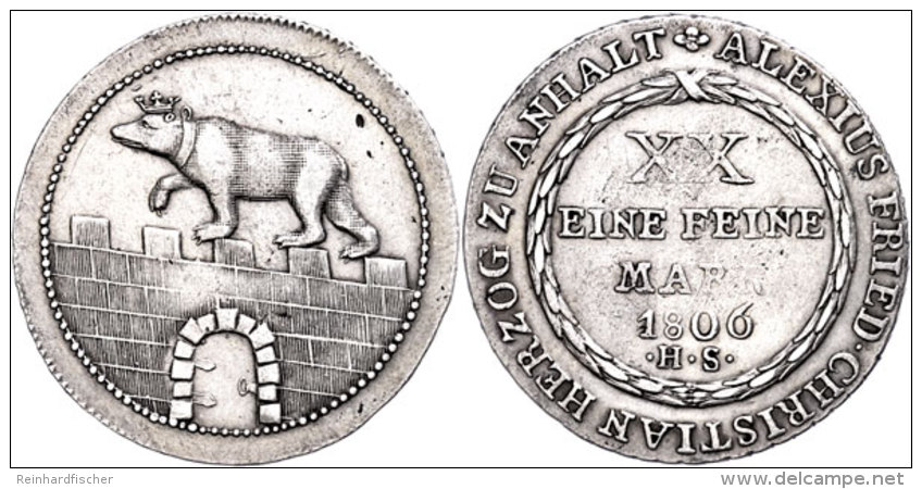 Gulden, 1806, Alexius Friedrich Christian, AKS 3, J. 50, Kl. Schr&ouml;tlingsfehler, Ss.  SsGuilder, 1806,... - Sonstige & Ohne Zuordnung