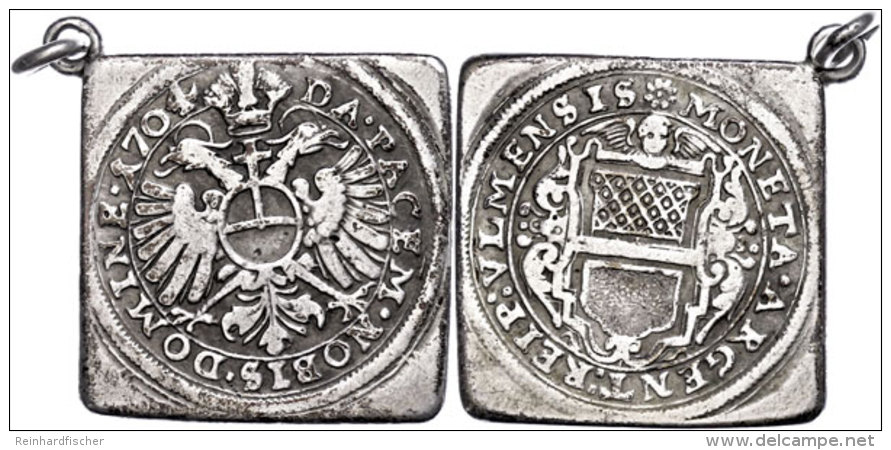 Gulden, 1704, Klippe Gehenkelt, Ss  SsGuilder, 1704, Bluff Pendant (traces), Very Fine  Ss - Other & Unclassified