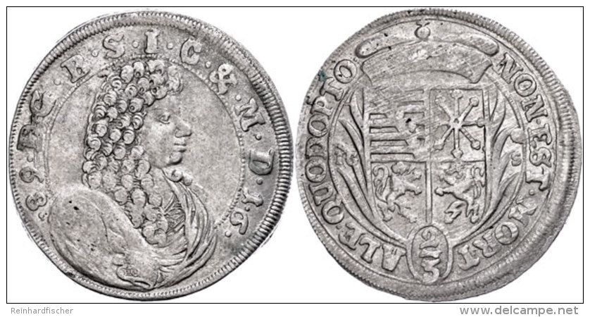 2/3 Taler, 1689, Bernhard, Dav. 875, Kl. Schr&ouml;tlingsfehler, Ss.  Ss2 / 3 Thaler, 1689, Barney, Dav. 875,... - Sonstige & Ohne Zuordnung