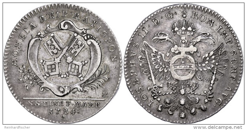 1/2 Taler, 1784, Mit Titel Joseph II., Beckenbauer 7208, Ss.  Ss1 / 2 Thaler, 1784, With Title Joseph II.,... - Other & Unclassified