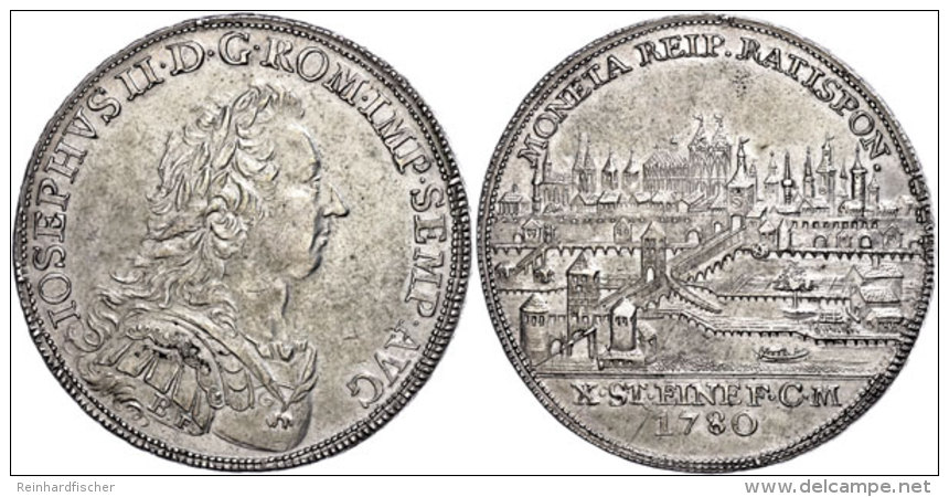 Taler, 1780, Mit Titel Joseph II., Beckenbauer 7116, Dav. 2627, F. Vz.  Thaler, 1780, With Title Joseph II.,... - Other & Unclassified