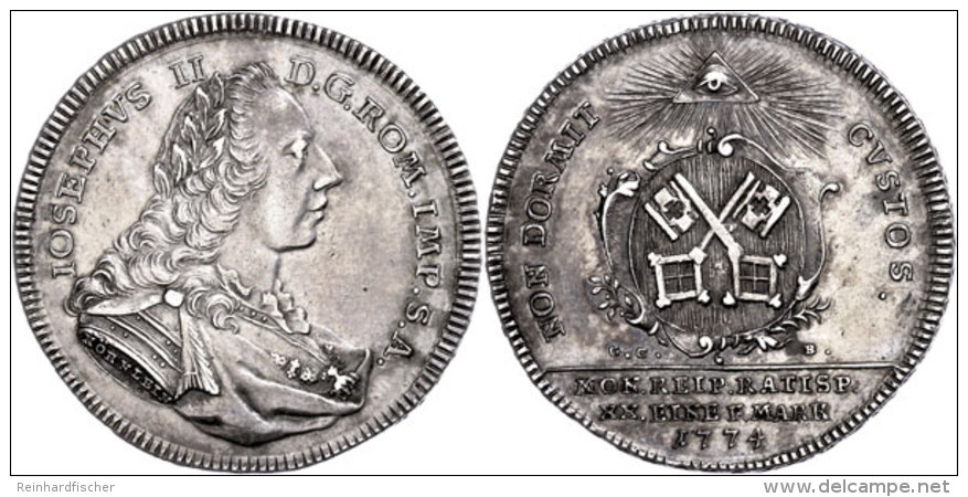 1/2 Taler, 1774, Mit Titel Josef II., Beckenbauer 7202, F. Vz.  1 / 2 Thaler, 1774, With Title Joseph II.,... - Other & Unclassified