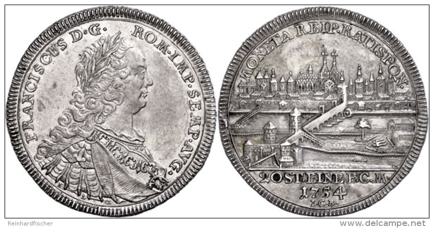 1/2 Taler, 1754, Mit Titel Franz I., Beckenbauer 7201, Avers Leicht Berieben, Ss-vz.  Ss-vz1 / 2 Thaler, 1754,... - Sonstige & Ohne Zuordnung