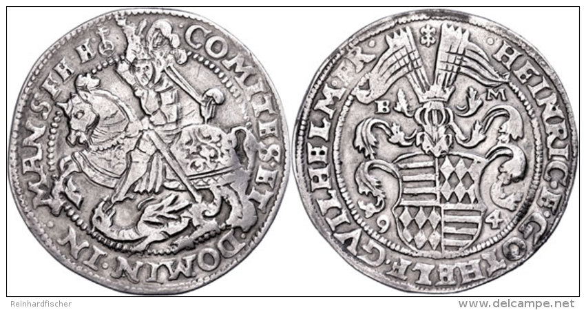 Taler, 1594, Heinrich II. Und Gotthelf Wilhelm, Tornau 988, Ss.  SsThaler, 1594, Heinrich II. And Gotthelf... - Sonstige & Ohne Zuordnung