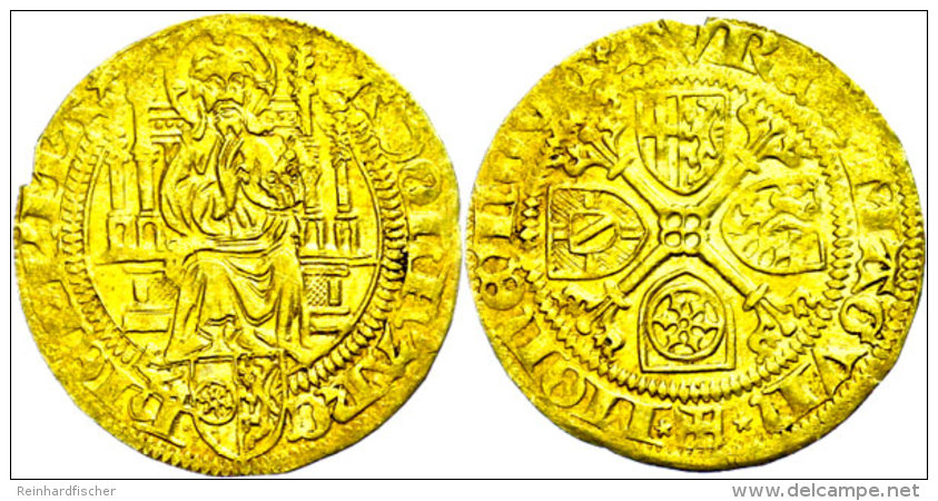 Goldgulden (3,35g), O.J.(1461-1475), Adolf II Von Nassau, Fb. 1628, Pr&auml;geschw&auml;che Am Rand, Randfehler,... - Sonstige & Ohne Zuordnung