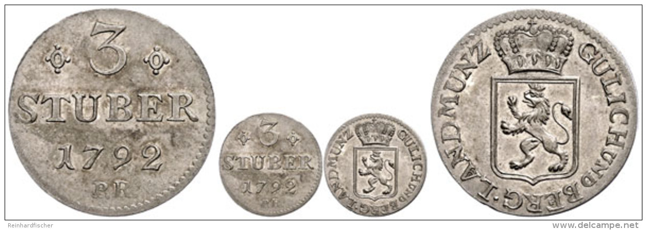 3 St&uuml;ber, 1792, Karl Theodor, Pr&auml;gefrisch.  3 St&uuml;ber, 1792, Karl Theodor, Freshly Minted. - Sonstige & Ohne Zuordnung