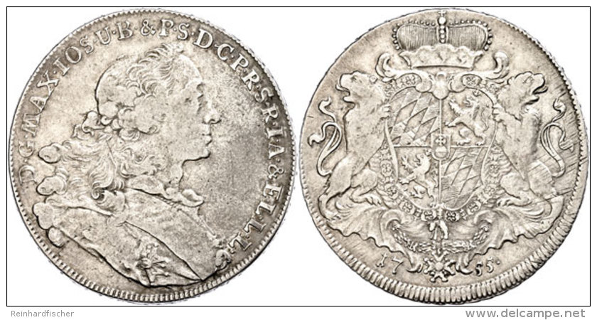 Taler, 1755, Maximilian Josef, Dav. 1948, Ss.  SsThaler, 1755, Maximilian Joseph, Dav. 1948, Very Fine.  Ss - Other & Unclassified