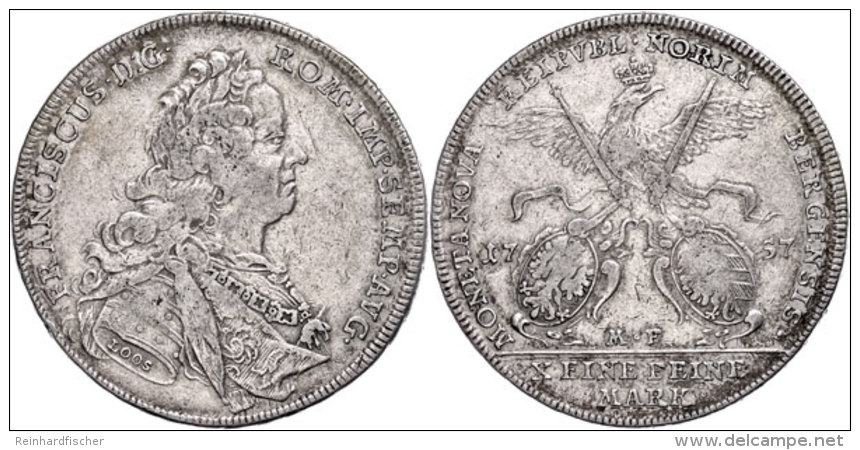 Taler, 1757, Mit Titel Franz I., Dav. 2485, Randfehler, Ss.  SsThaler, 1757, With Title Francis I., Dav. 2485,... - Sonstige & Ohne Zuordnung