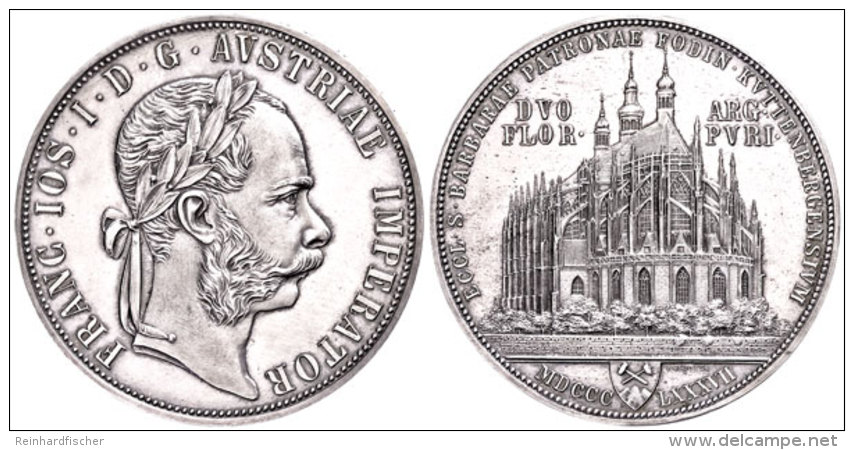 Doppelgulden, 1887, Franz Josef I., Wien, Auf Die Wiederaufnahme Des Bergbaus In Kuttenberg, Auflage Nur 400... - Oesterreich