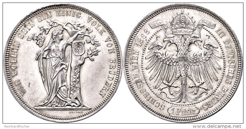 Taler, 1868, Franz Josef I., Bundesschie&szlig;en In Wien, J. 371, Vz+.  Thaler, 1868, Francis Joseph I.,... - Austria