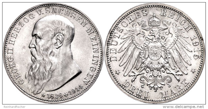 3 Mark, 1915, Georg II., Auf Seinen Tod, F. St., Katalog: J. 155 3 Mark, 1915, Georg II., On His Death, F. St.,... - Sonstige & Ohne Zuordnung