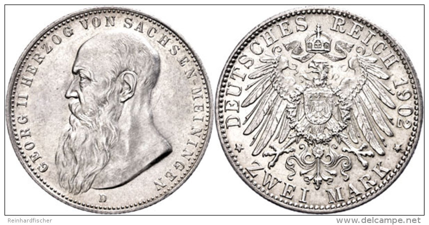 2 Mark, 1902, Georg II., Avers Vz, Revers Vz-st., Katalog: J. 151b Vz-st2 Mark, 1902, Georg II., Aversum... - Sonstige & Ohne Zuordnung