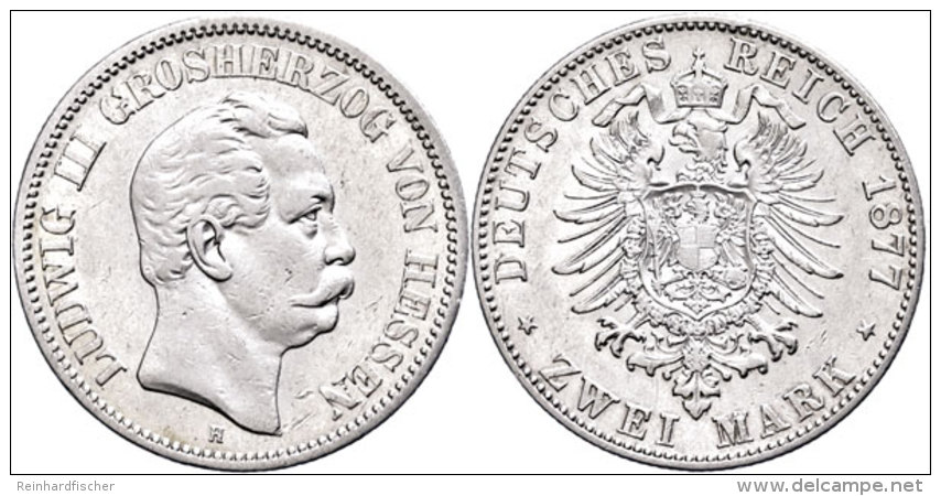 2 Mark, 1877, Ludwig III., Kl. Rf., Ss., Katalog: J. 66 Ss2 Mark, 1877, Ludwig III., Small Edge Nick, Very... - Sonstige & Ohne Zuordnung