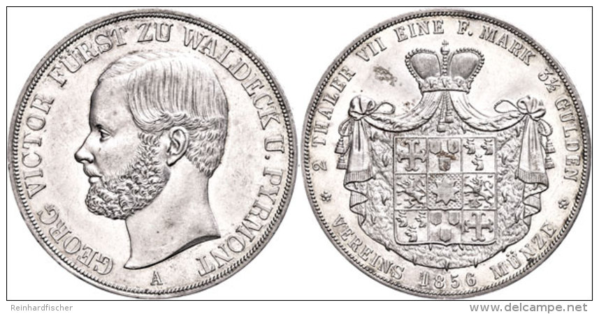 Doppeltaler, 1856, Georg Victor, AKS 44, J. 44, Kl. Rf., Vz.  VzDouble Taler, 1856, Georg Victor, Picture... - Sonstige & Ohne Zuordnung