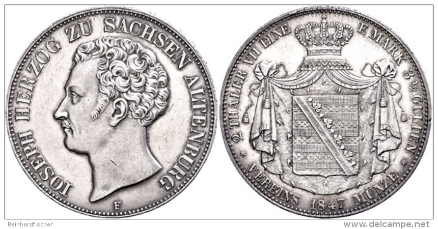 Doppeltaler, 1847, Joseph, AKS 48, J. 108, Kl. Rf., Avers Etwas Berieben, Vz.  VzDouble Taler, 1847, Joseph,... - Sonstige & Ohne Zuordnung