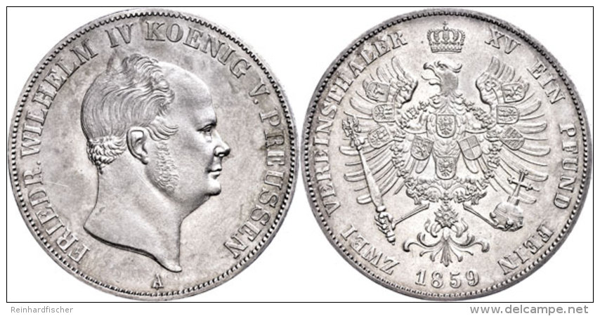 Doppeltaler, 1859, Friedrich Wilhelm IV., AKS 71, J. 86, Vz-st.  Vz-stDouble Taler, 1859, Friedrich Wilhelm... - Sonstige & Ohne Zuordnung