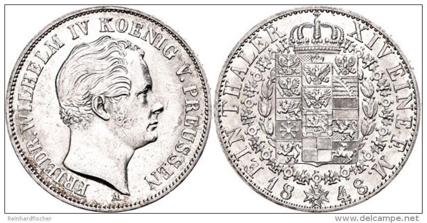 Taler, 1848, Friedrich Wilhelm IV., AKS 74, J. 73, Avers Vz, Revers F. St.  Thaler, 1848, Friedrich Wilhelm... - Sonstige & Ohne Zuordnung