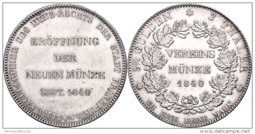 Doppeltaler, 1840, Er&ouml;ffnung Der Neuen M&uuml;nze, AKS 36, J. 13, Wz. Rf., Avers Etwas Berieben, Vz. ... - Sonstige & Ohne Zuordnung