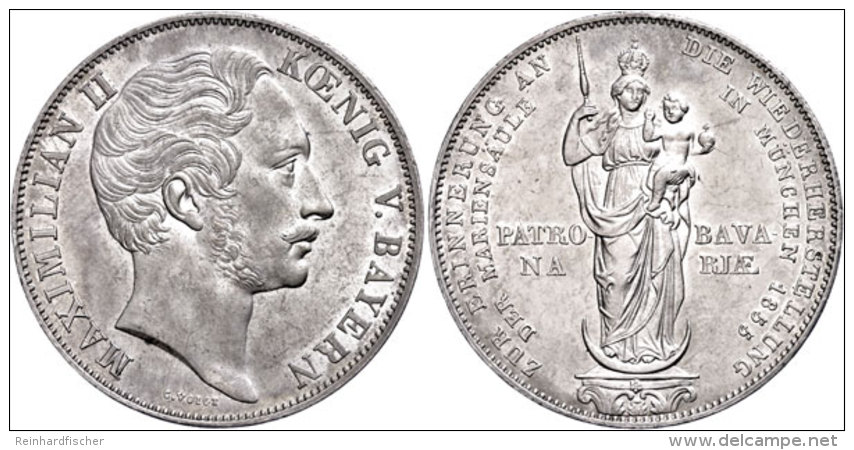 Doppelgulden, 1855, Maximilian II., AKS 168, J. 84, F. Vz.  Double Guilder, 1855, Maximilian II., Picture... - Sonstige & Ohne Zuordnung