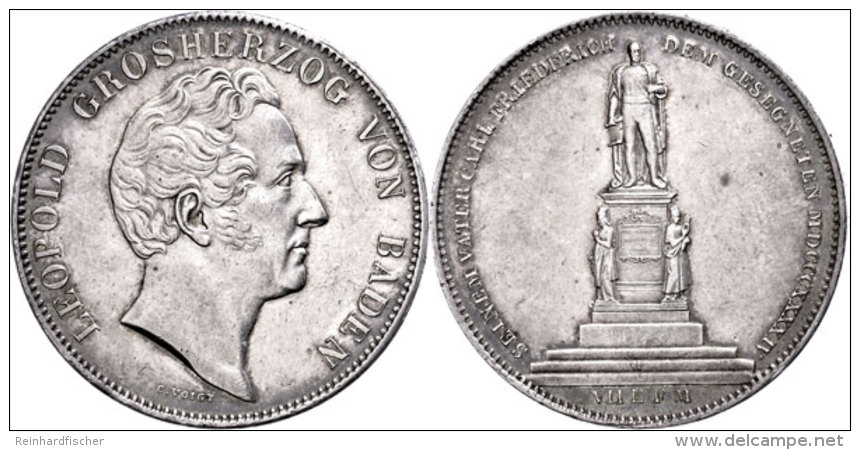 Gedenkdoppeltaler, 1844, Carl Leopold Friedrich, Carl-Friedrich-Denkmal, AKS 110, J. 59, Kl. Rf., Etwas Berieben,... - Sonstige & Ohne Zuordnung