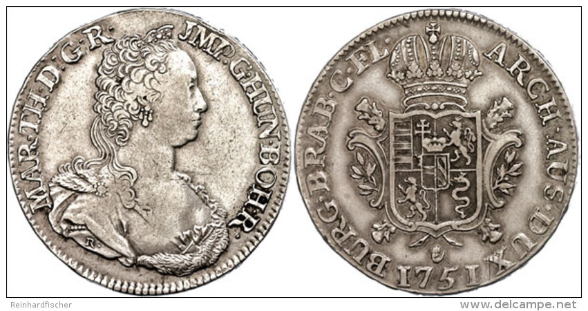 Dukaton, 1751, Maria Theresia, Antwerpen, Eypeltauer 416, Dav. 1280, Ss.  SsDukaton, 1751, Maria Theresia,... - Oesterreich