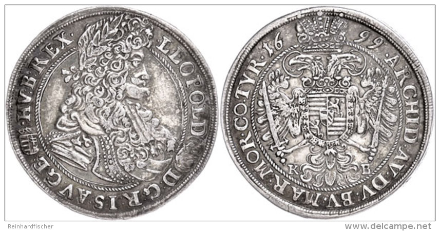 1/2 Taler, 1699, Leopold I., Kremnitz, Herinek 849, Ss.  Ss1 / 2 Thaler, 1699, Leopold I., Kremnitz, Herinek... - Oesterreich