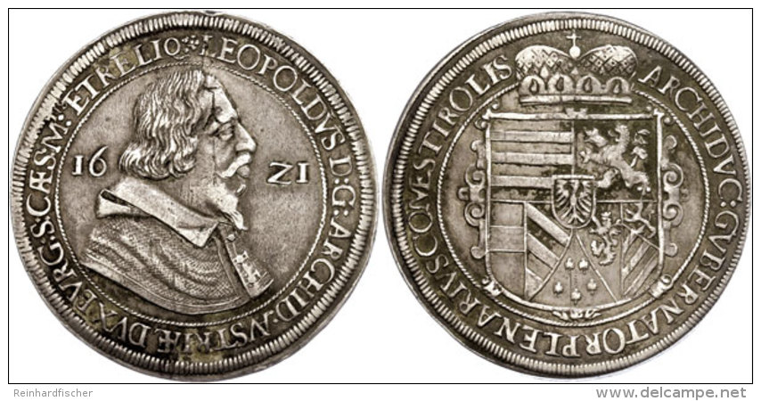 Taler, 1621, Leopold V., Hall, Dav. 3330, Schr&ouml;tlingsfehler, Ss+.  SsThaler, 1621, Leopold V., Hall, Dav.... - Austria