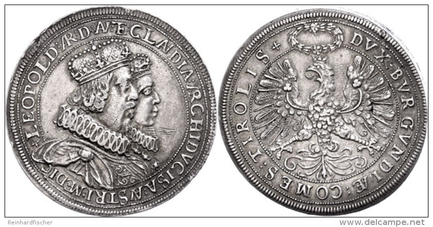 Doppeltaler (57,07g), O.J. (1635), Leopold, Hall, Hochzeit Mit Claudia Medici, Randfehler, Kl. Kr. Auf Dem Avers,... - Austria