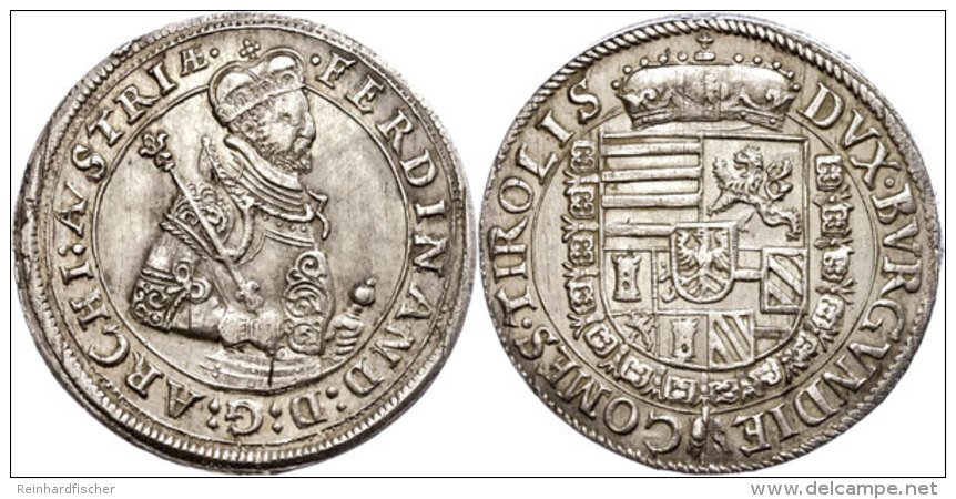 Taler, O.J. (1564-1595), Ferdinand II., Hall, Dav. 8097, Vz+.  Thaler, O. J. (1564-1595), Ferdinand II., Hall,... - Oesterreich