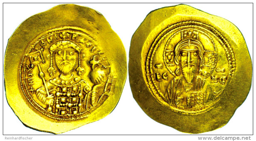 Michael VII., 1071-1078, Elektron Histamenon Nomisma (4,41g), Konstantinopel. Av: Christusbrustbild Von Vorn, Darum... - Byzantinische Münzen