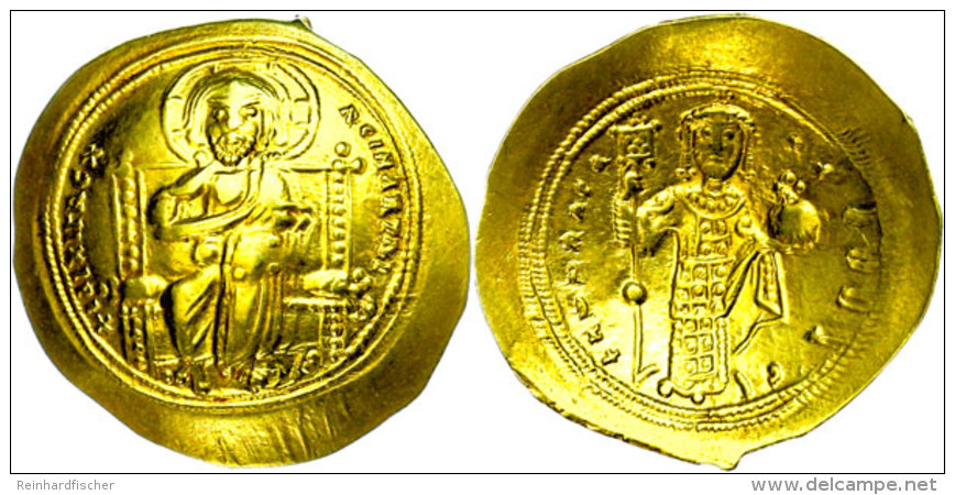 Constantin X., Ducas, 1059-1067, Gold Histamenon Nomisma (Scyphat, 4,34g), Konstantinopel. Av: Thronender Christus... - Byzantinische Münzen