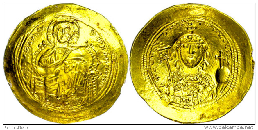 Constantinus IX., 1042-1055, Gold Histamenon Nomisma (4,42g), Konstantinopel. Av: Thronender Christus Von Vorn,... - Byzantinische Münzen
